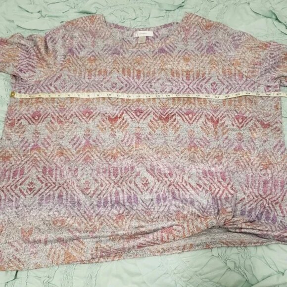 Cozy Ombre Print Top with Knot Detail 3X Women Plus CJ Banks - Picture 5 of 12